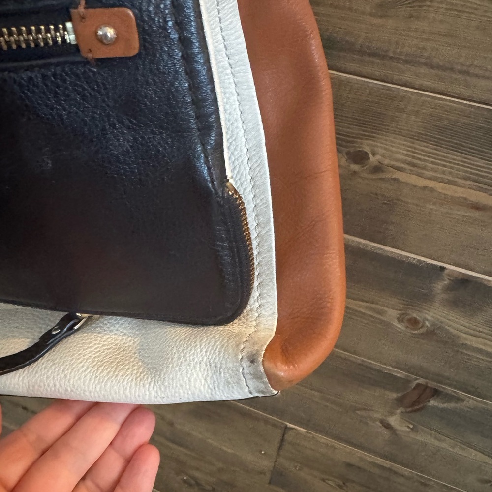 kate spade Tri-Color Leather Crossbody — Black, White & Tan - Picture 5 of 7
